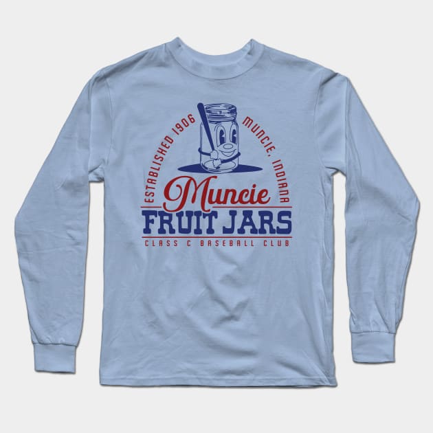 Muncie Fruit Jars Baseball Long Sleeve T-Shirt by MindsparkCreative